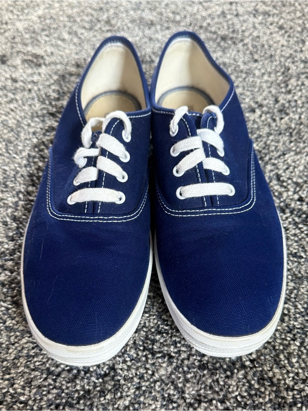 Women’s Keds Navy Canvas Lace-Up sneakers with White Accents. Worn twice!